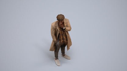 3D human model man casual standing, photogrammetry scanned person for archviz, back view render