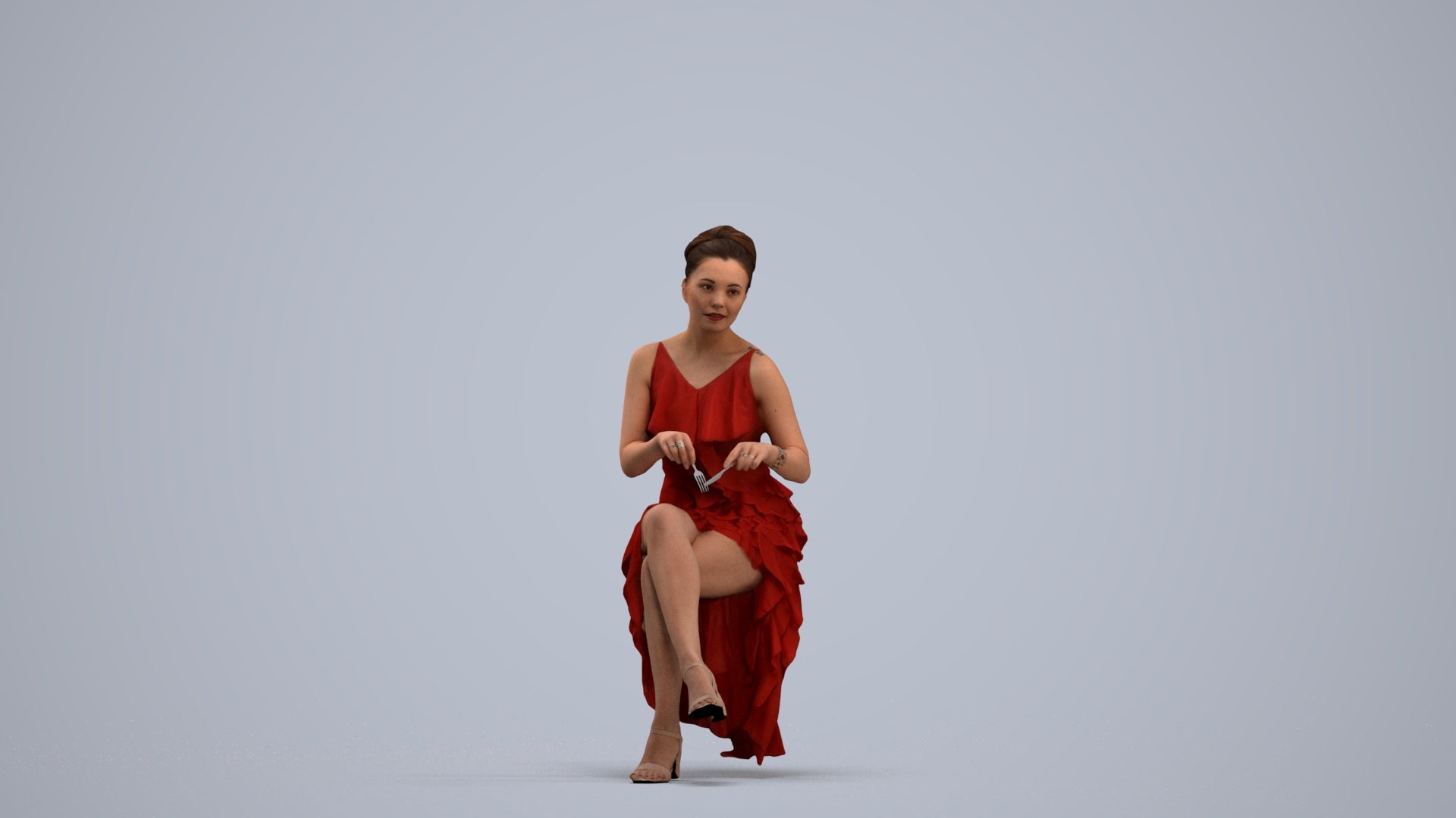 photogrammetry 3D woman formal formalaffairs, realistic human model archviz FBX, standing pose render