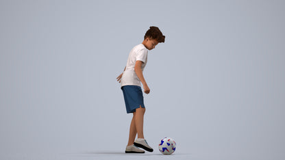 realistic 3D boy sport kids, scanned archviz people for Blender and 3ds Max, side view render