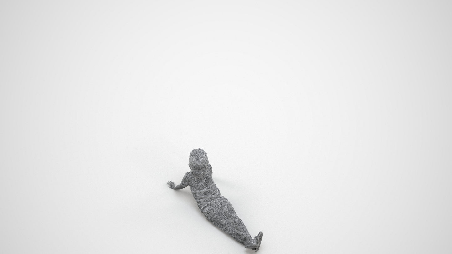 photogrammetry 3D boy casual kids, realistic human model archviz FBX, wireframe three-quarter view