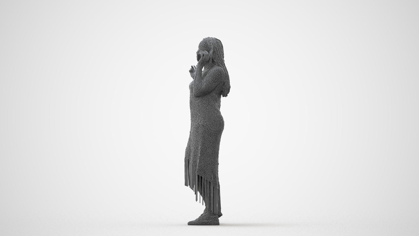 photogrammetry 3D woman casual standing, realistic human model archviz FBX, square thumbnail