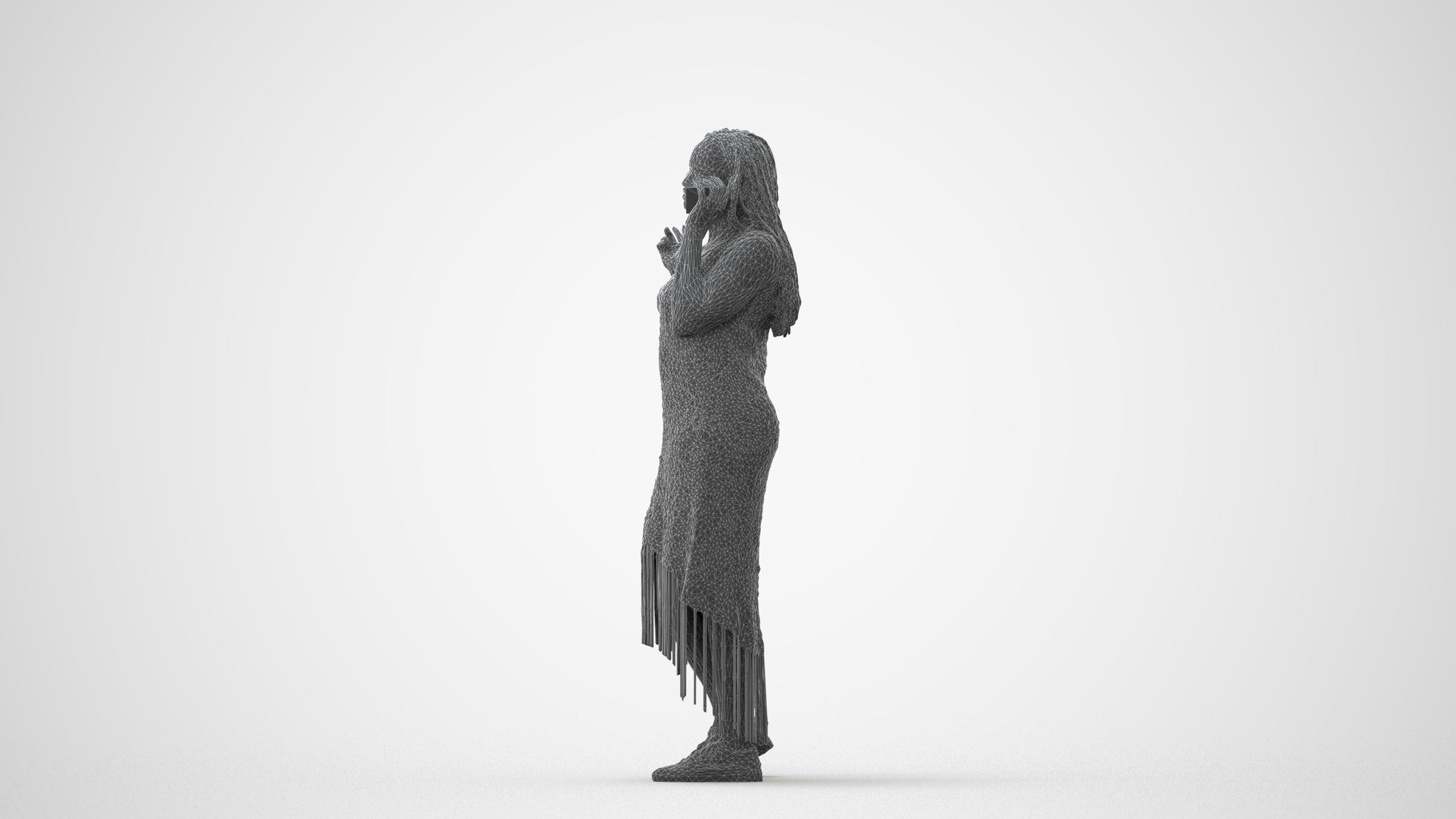 photogrammetry 3D woman casual standing, realistic human model archviz FBX, square thumbnail