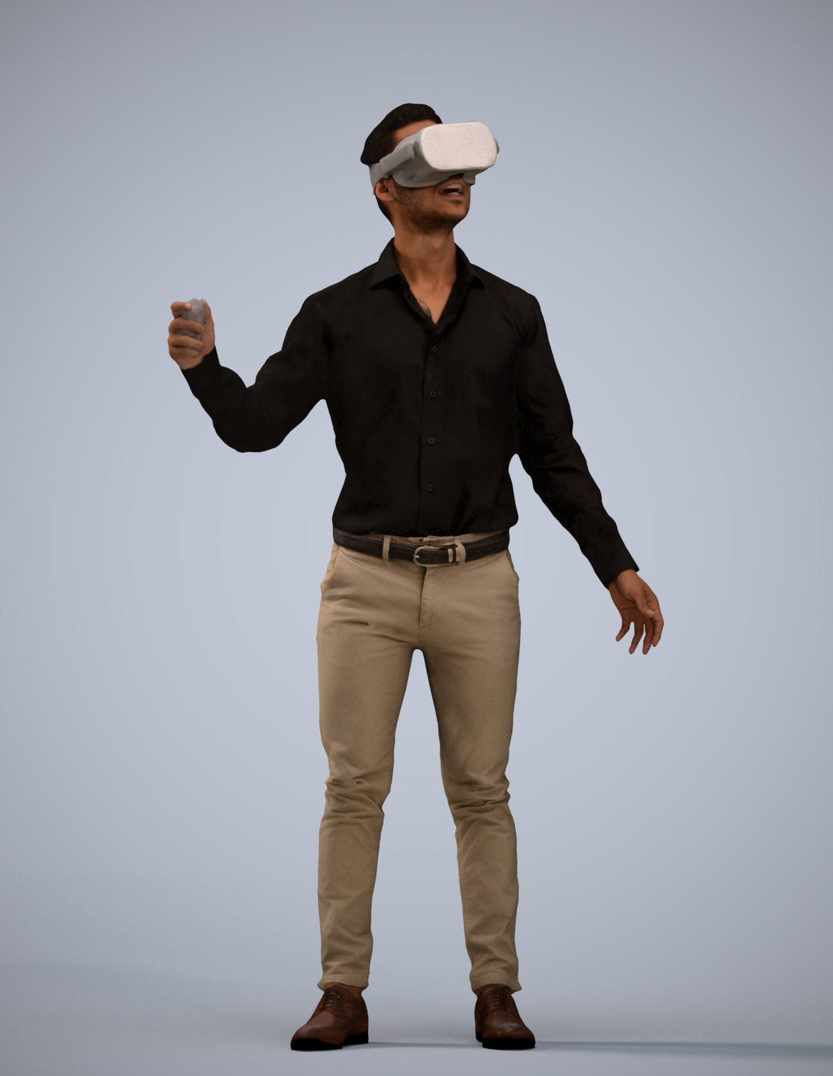 photogrammetry 3D man business standing, realistic human model archviz FBX