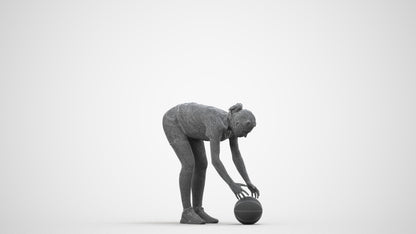 scanned 3D woman sport, photogrammetry people for Enscape and V-Ray, wireframe side view