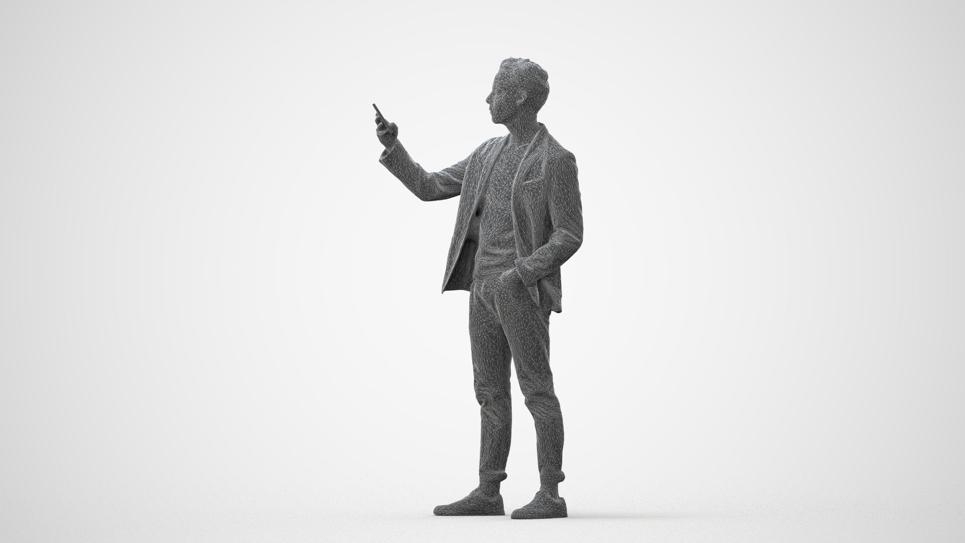 realistic 3D people man business standing, render-ready for V-Ray and Corona, FBX OBJ, square thumbnail