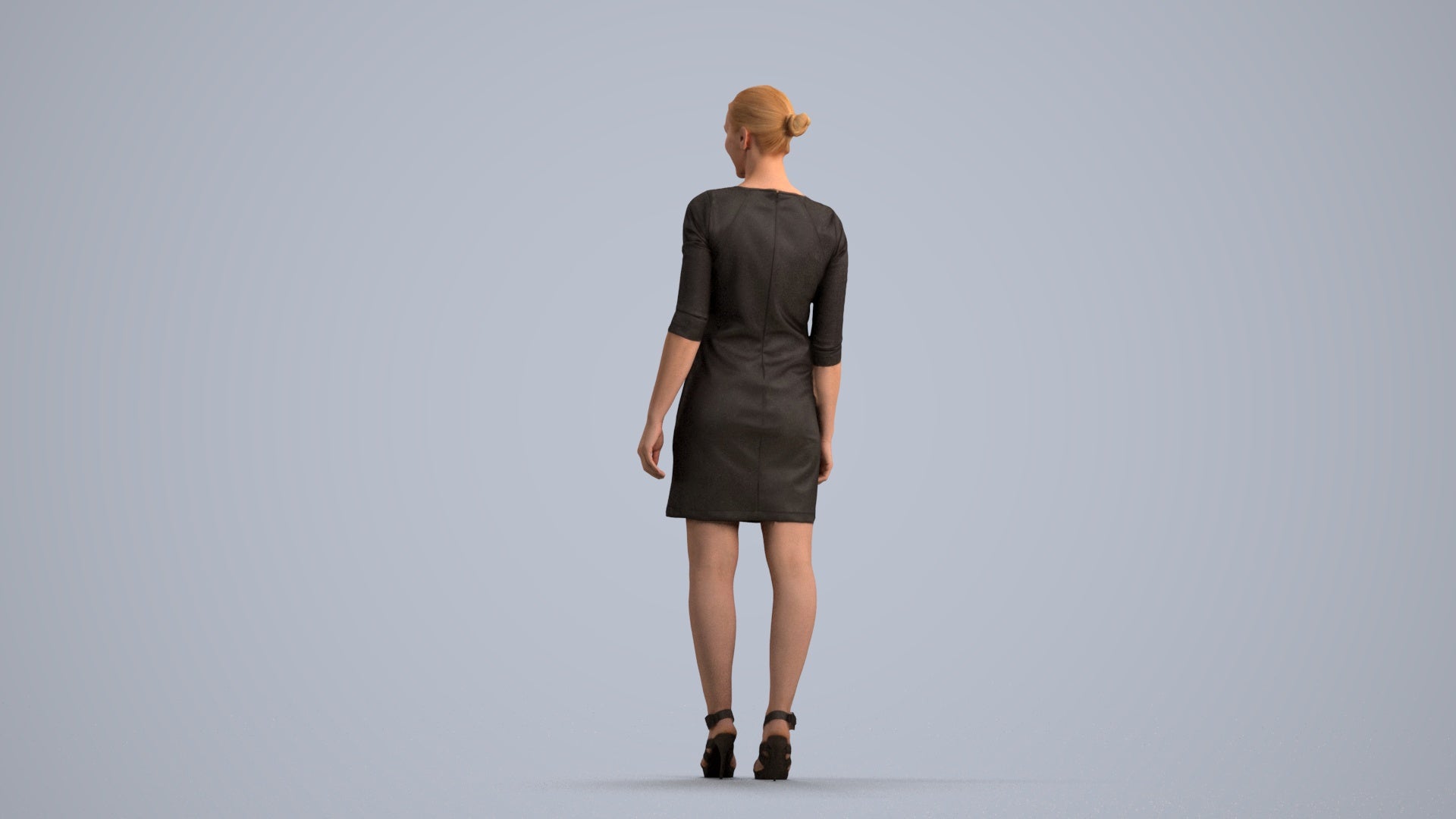 realistic 3D people woman business standing, render-ready for V-Ray and Corona, FBX OBJ, front view render