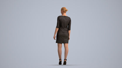 realistic 3D people woman business standing, render-ready for V-Ray and Corona, FBX OBJ, front view render