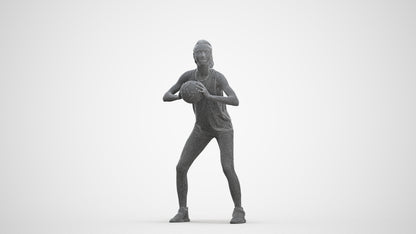 3D people model woman sport, scanned human for 3ds Max rendering, three-quarter front view render