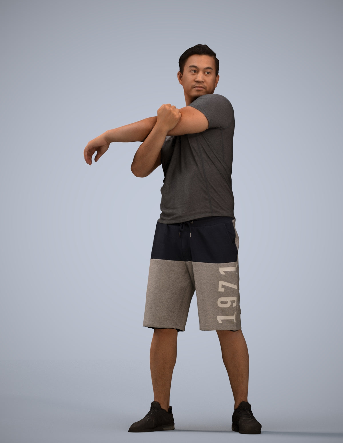 realistic 3D human man sport, archviz people FBX OBJ for Blender