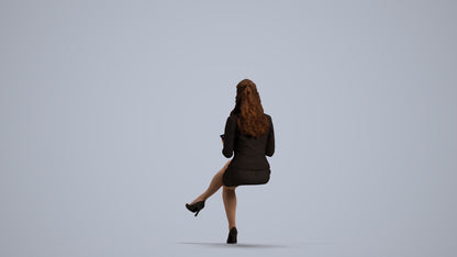 realistic 3D woman business, scanned archviz people for Blender and 3ds Max, front view render