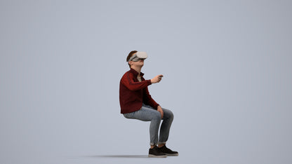 3D people model boy casual kids, scanned human for 3ds Max rendering, side view render