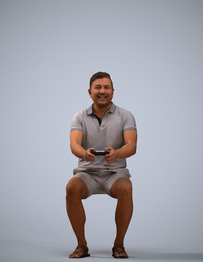 realistic 3D people man casual sitting, render-ready for V-Ray and Corona, FBX OBJ