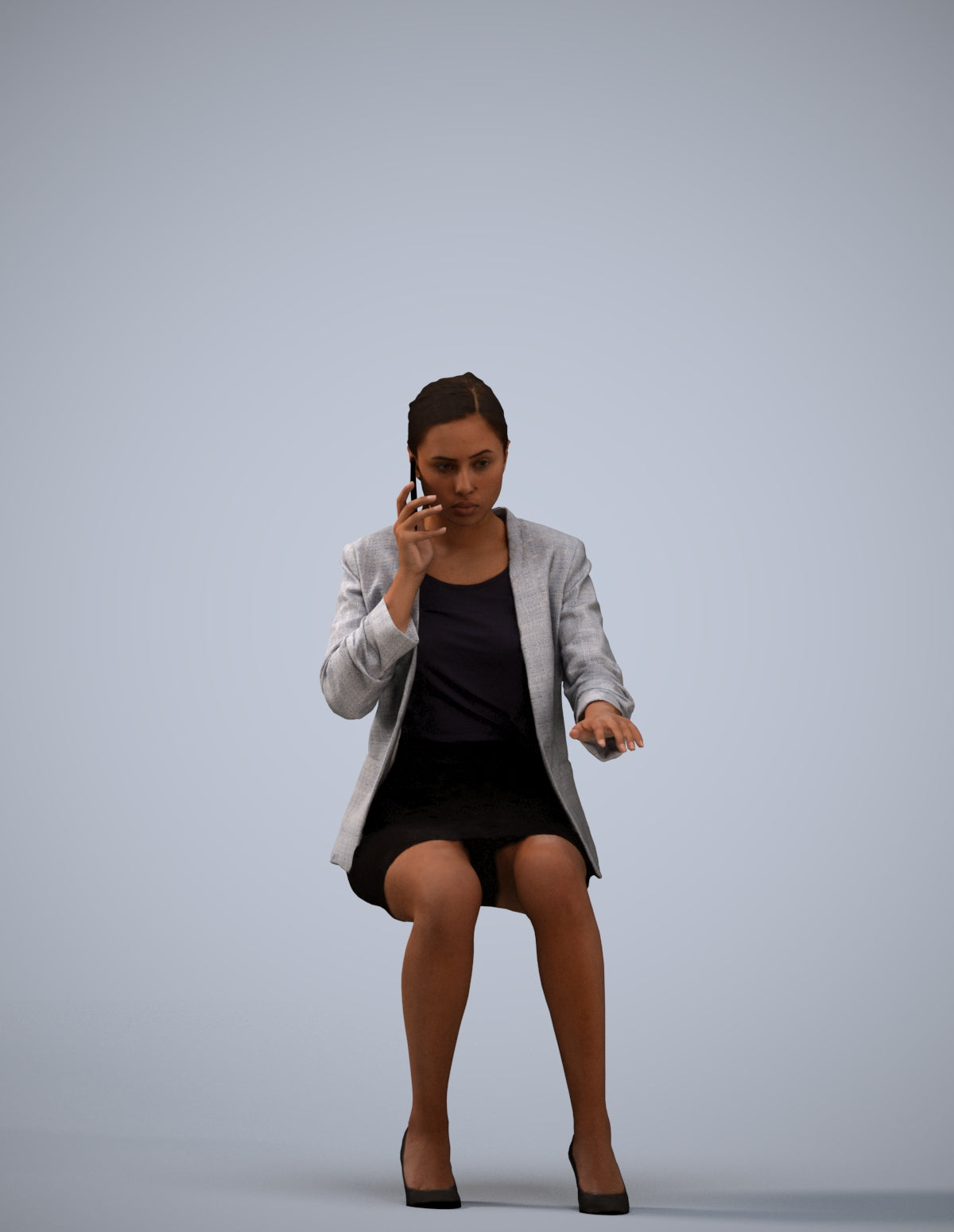 realistic 3D human woman business, archviz people FBX OBJ for Blender