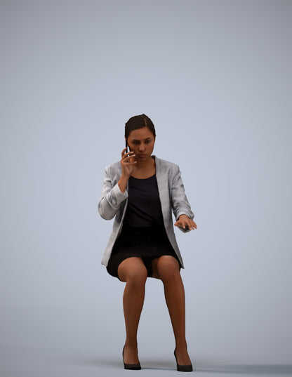 realistic 3D human woman business, archviz people FBX OBJ for Blender