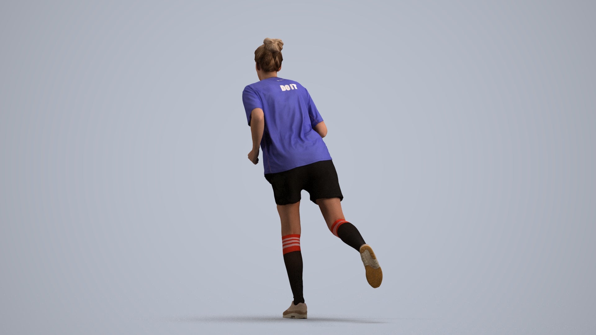 3D scanned woman sport, photorealistic archviz people for Enscape and SketchUp, front view render