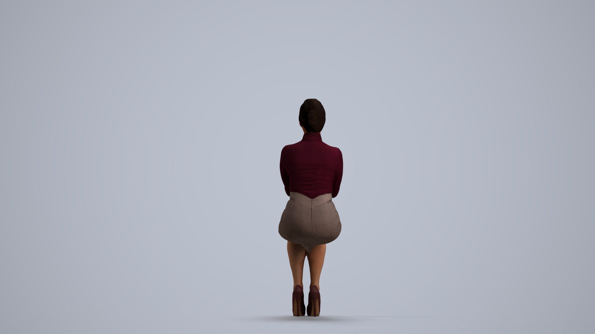 photogrammetry 3D woman business, realistic human model archviz FBX, front view render