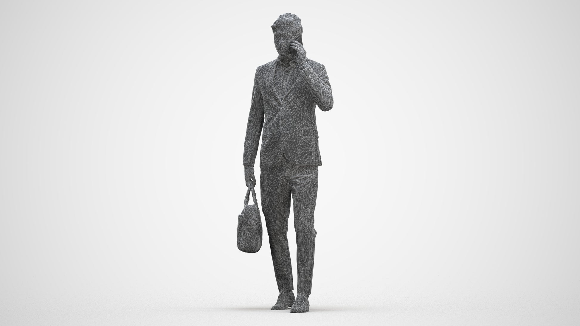 photogrammetry 3D man business, realistic human model archviz FBX, three-quarter front view render