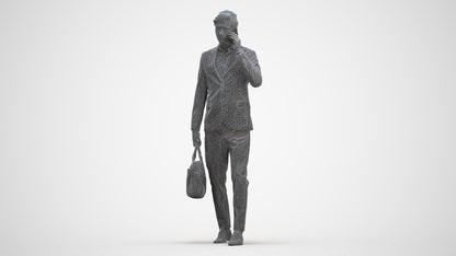 photogrammetry 3D man business, realistic human model archviz FBX, three-quarter front view render