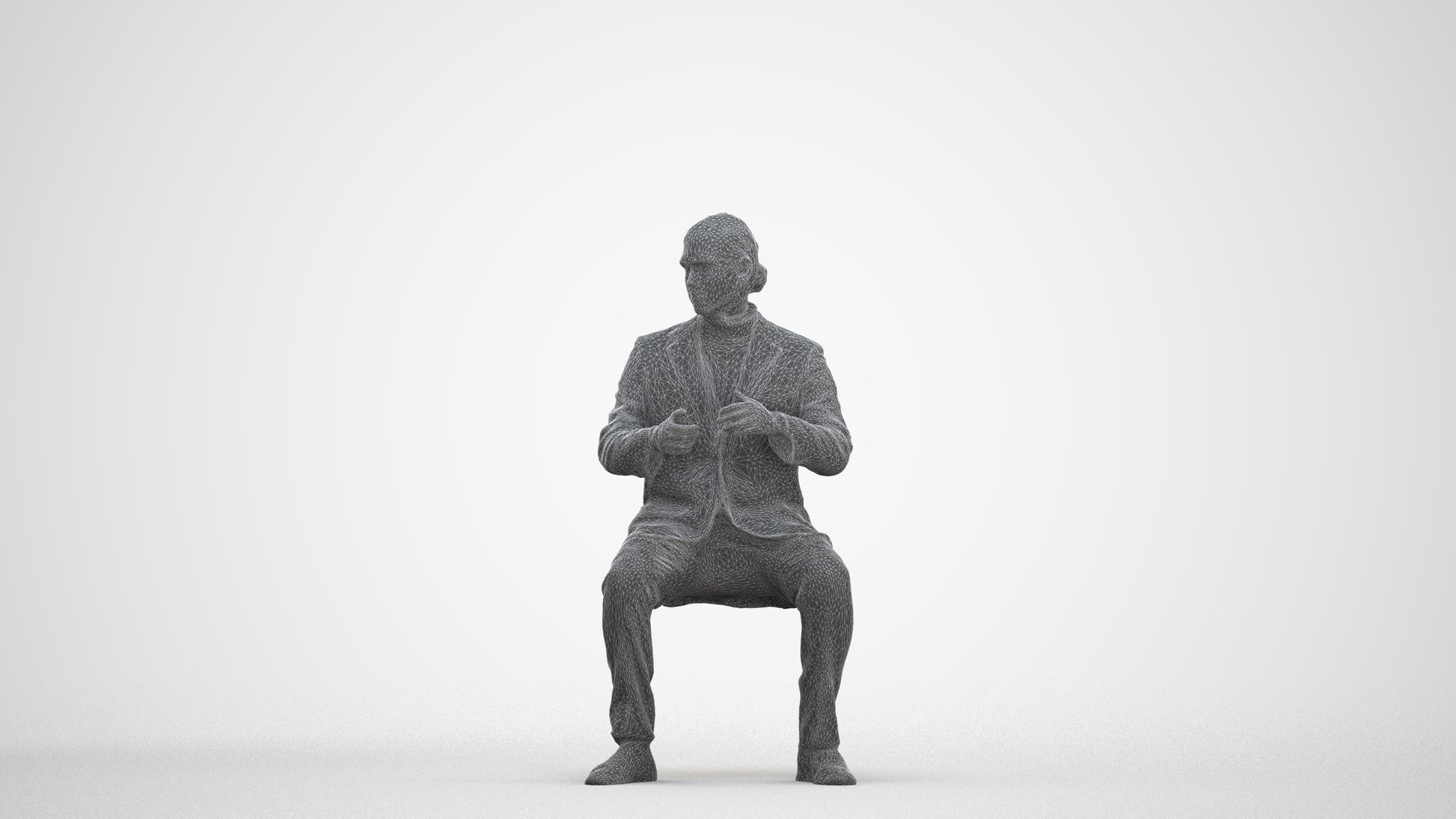 realistic 3D man business, scanned archviz people for Blender and 3ds Max, three-quarter front view render