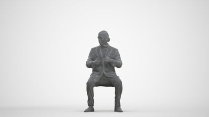 realistic 3D man business, scanned archviz people for Blender and 3ds Max, three-quarter front view render