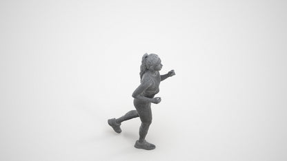 scanned 3D woman sport, photogrammetry people for Enscape and V-Ray, wireframe three-quarter view