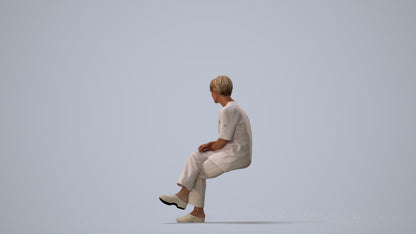 realistic 3D people senior woman medical, render-ready for V-Ray and Corona, FBX OBJ, three-quarter view render