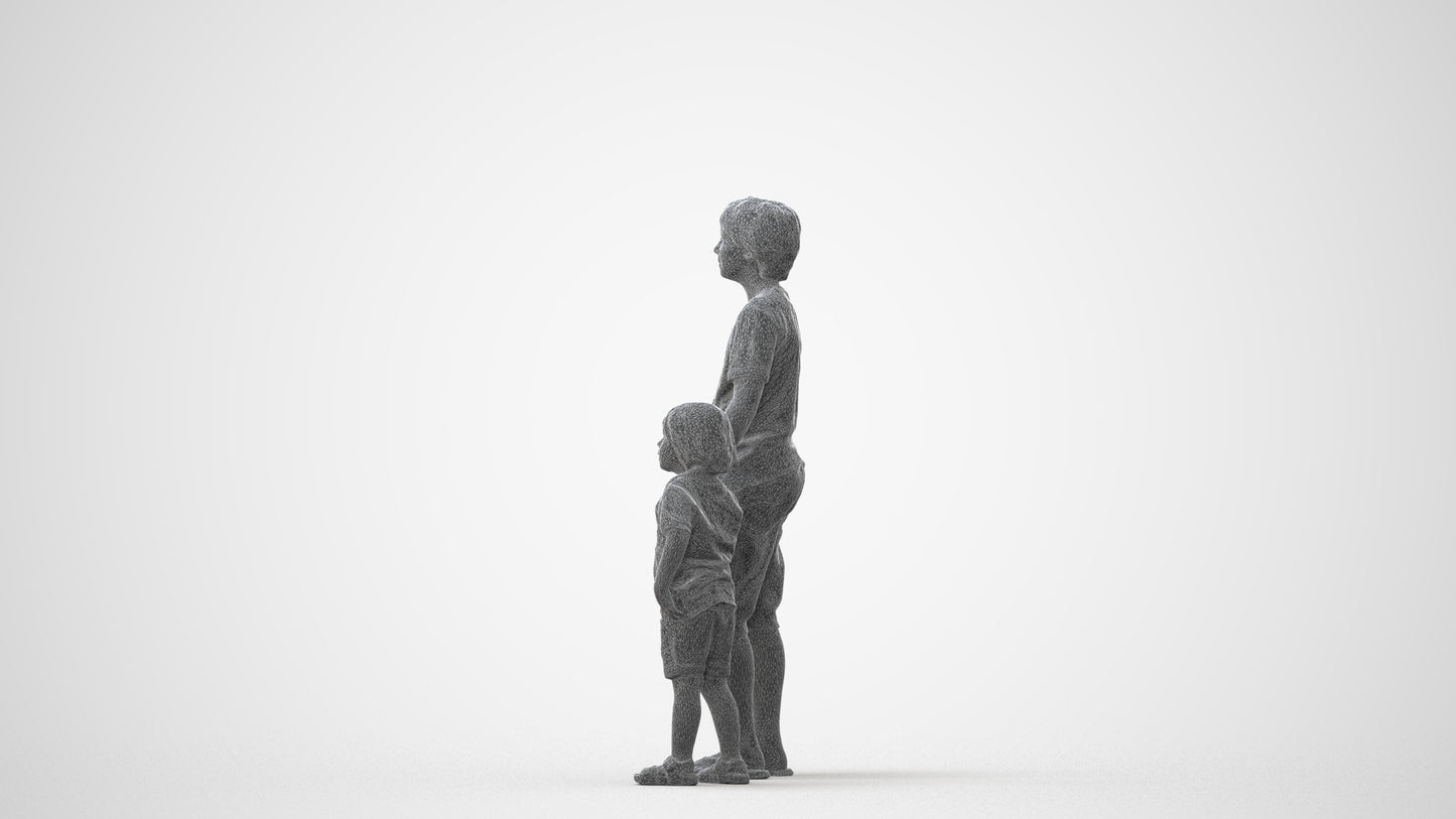 realistic 3D human boy casual kids, archviz people FBX OBJ for Blender, square thumbnail