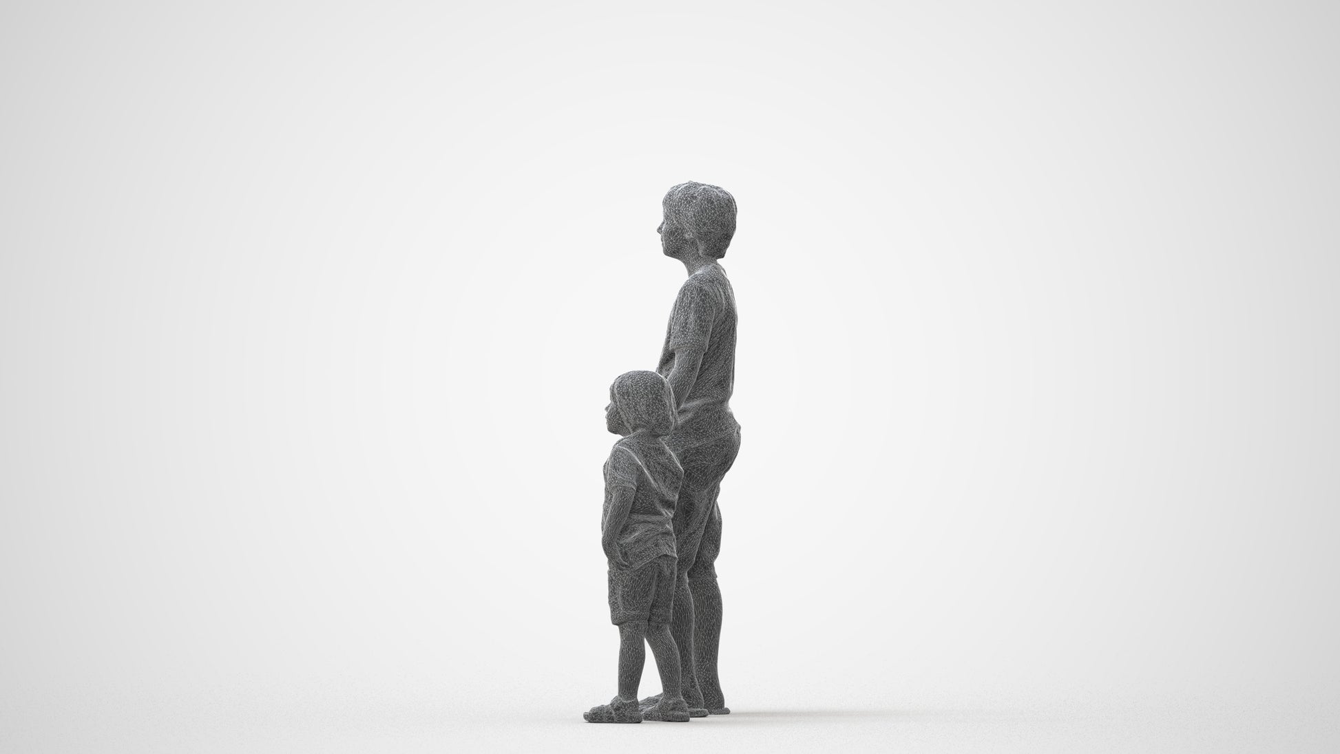 realistic 3D human boy casual kids, archviz people FBX OBJ for Blender, square thumbnail