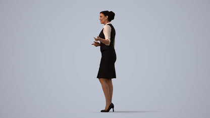 3D people model woman mix, scanned human for 3ds Max rendering, three-quarter view render