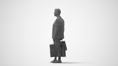 photogrammetry 3D man business shopping, realistic human model archviz FBX, square thumbnail
