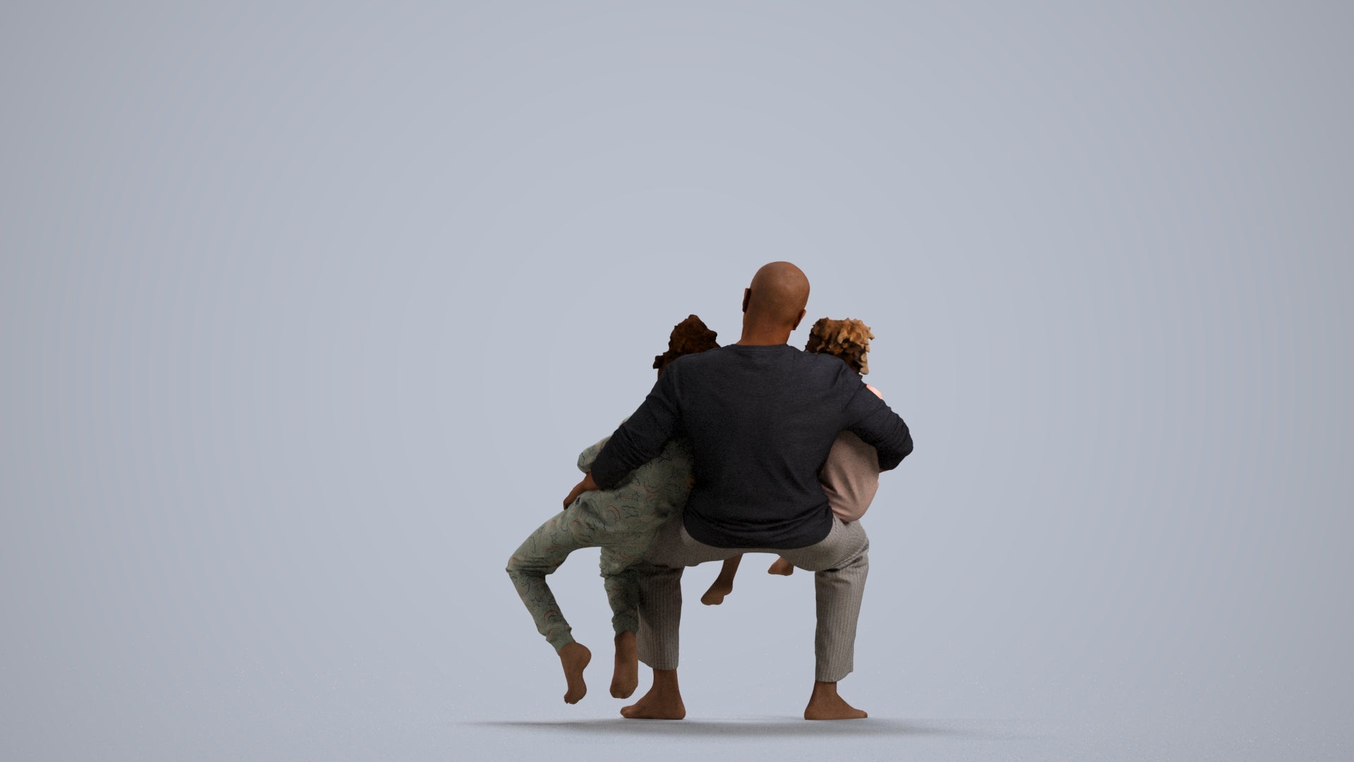 realistic 3D people girl kids, render-ready for V-Ray and Corona, FBX OBJ, front view render