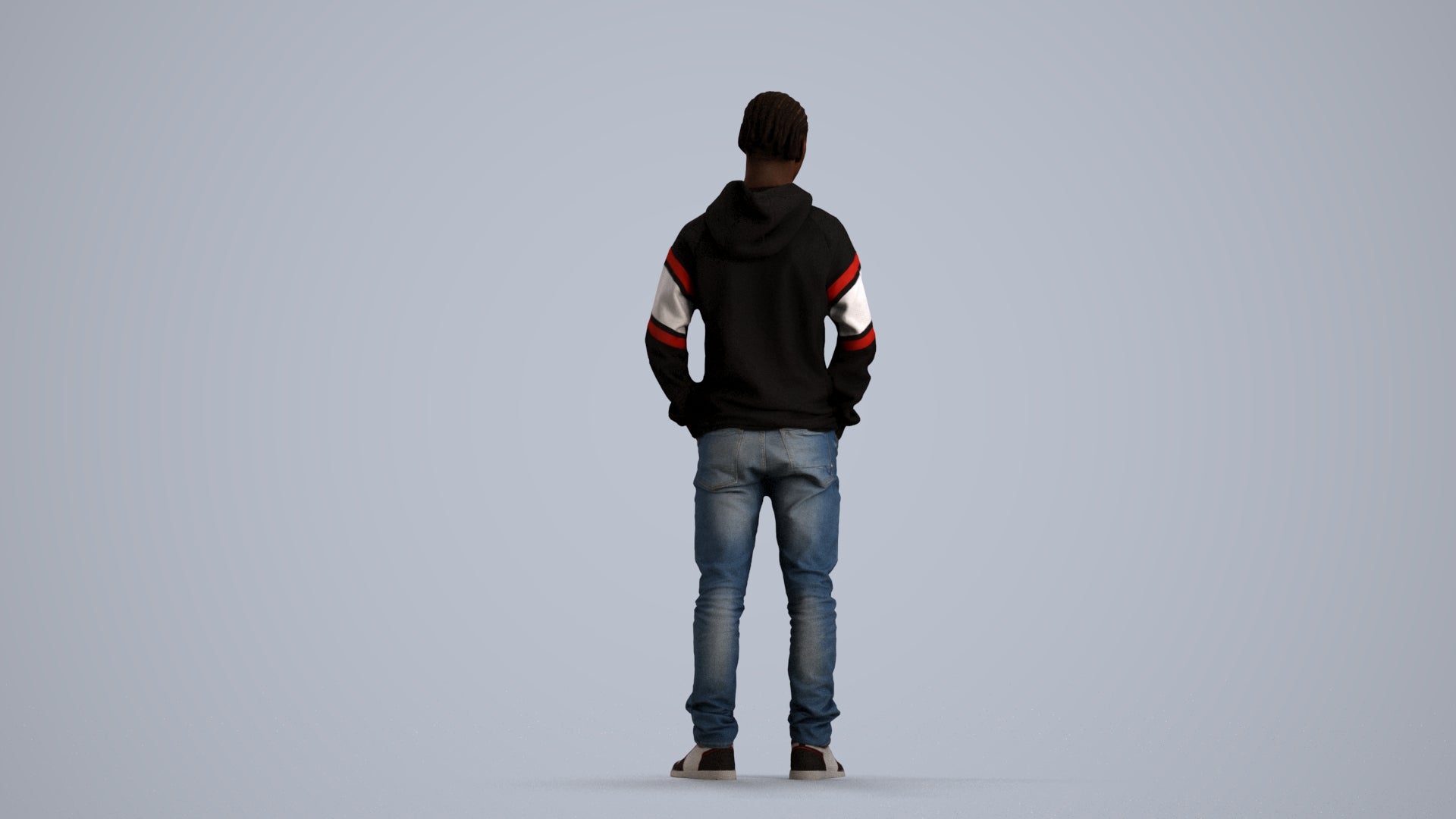 3D people model boy casual kids, scanned human for 3ds Max rendering, front view render