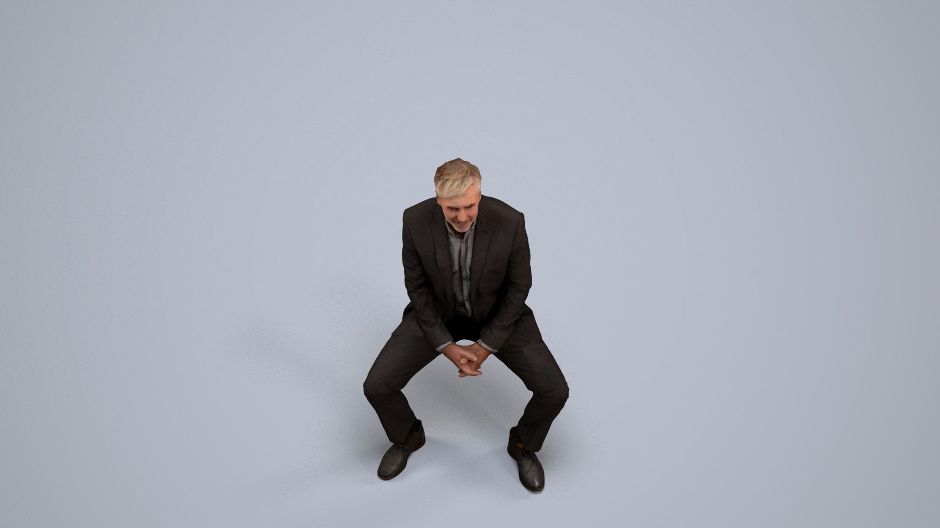 realistic 3D human man business, archviz people FBX OBJ for Blender, back view render