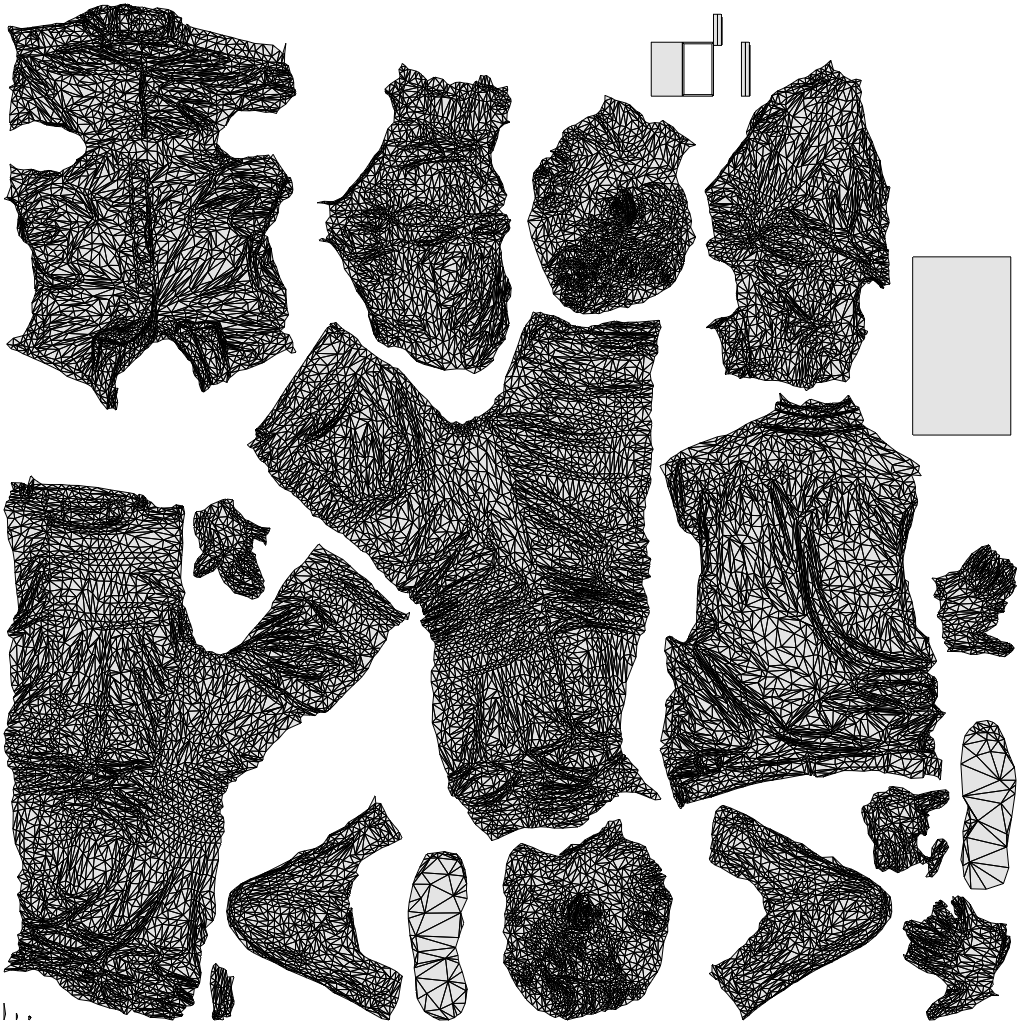 3D people model man casual standing, scanned human for 3ds Max rendering, wireframe top-down view