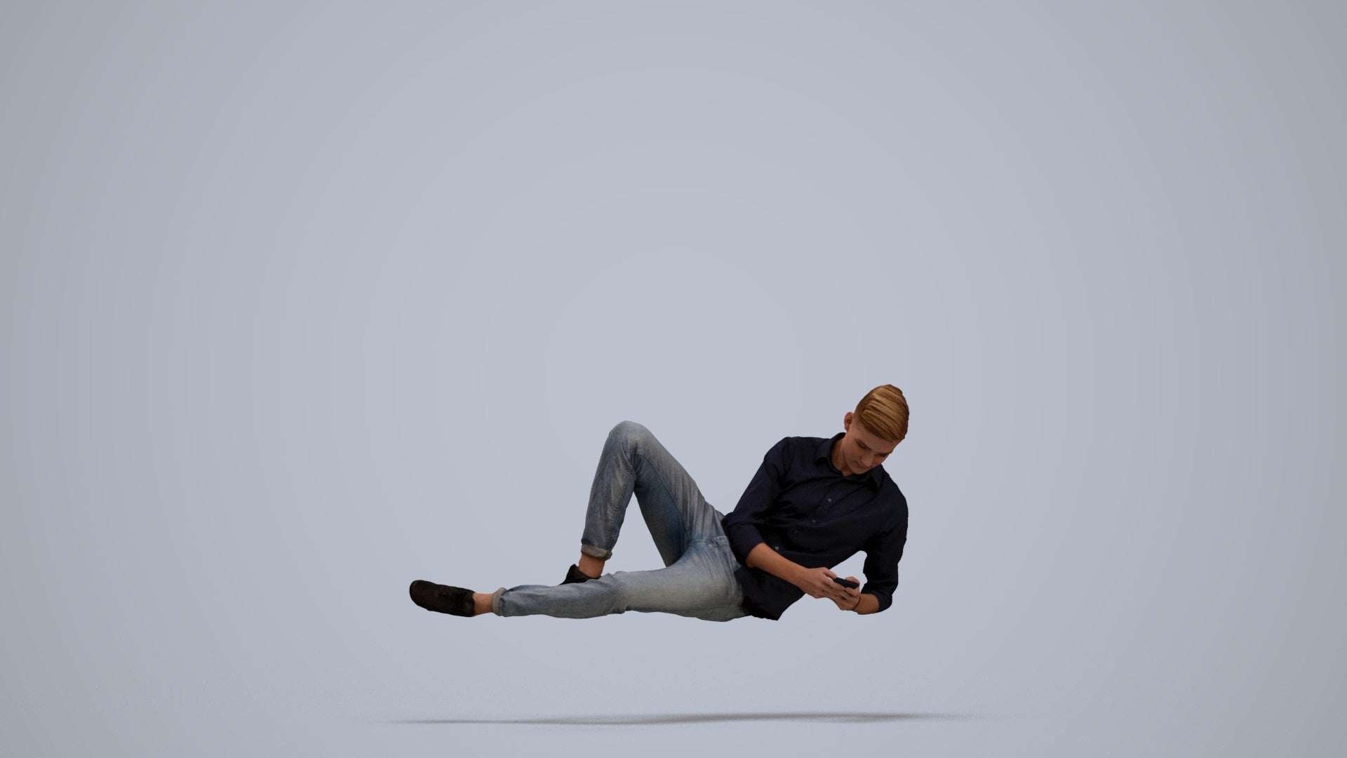 photogrammetry 3D man casual sitting, realistic human model archviz FBX, standing pose render