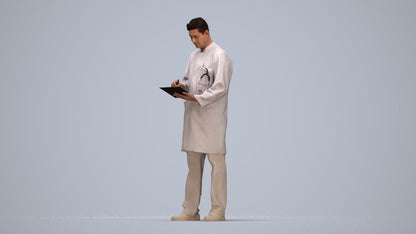 3D people model man medical, scanned human for 3ds Max rendering, top-down view render
