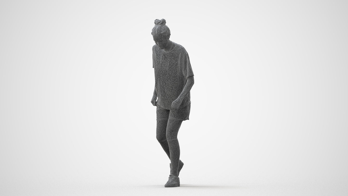 scanned 3D woman sport, photogrammetry people for Enscape and V-Ray, square thumbnail