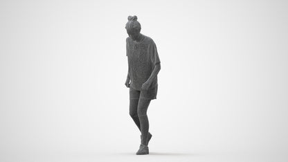 scanned 3D woman sport, photogrammetry people for Enscape and V-Ray, square thumbnail