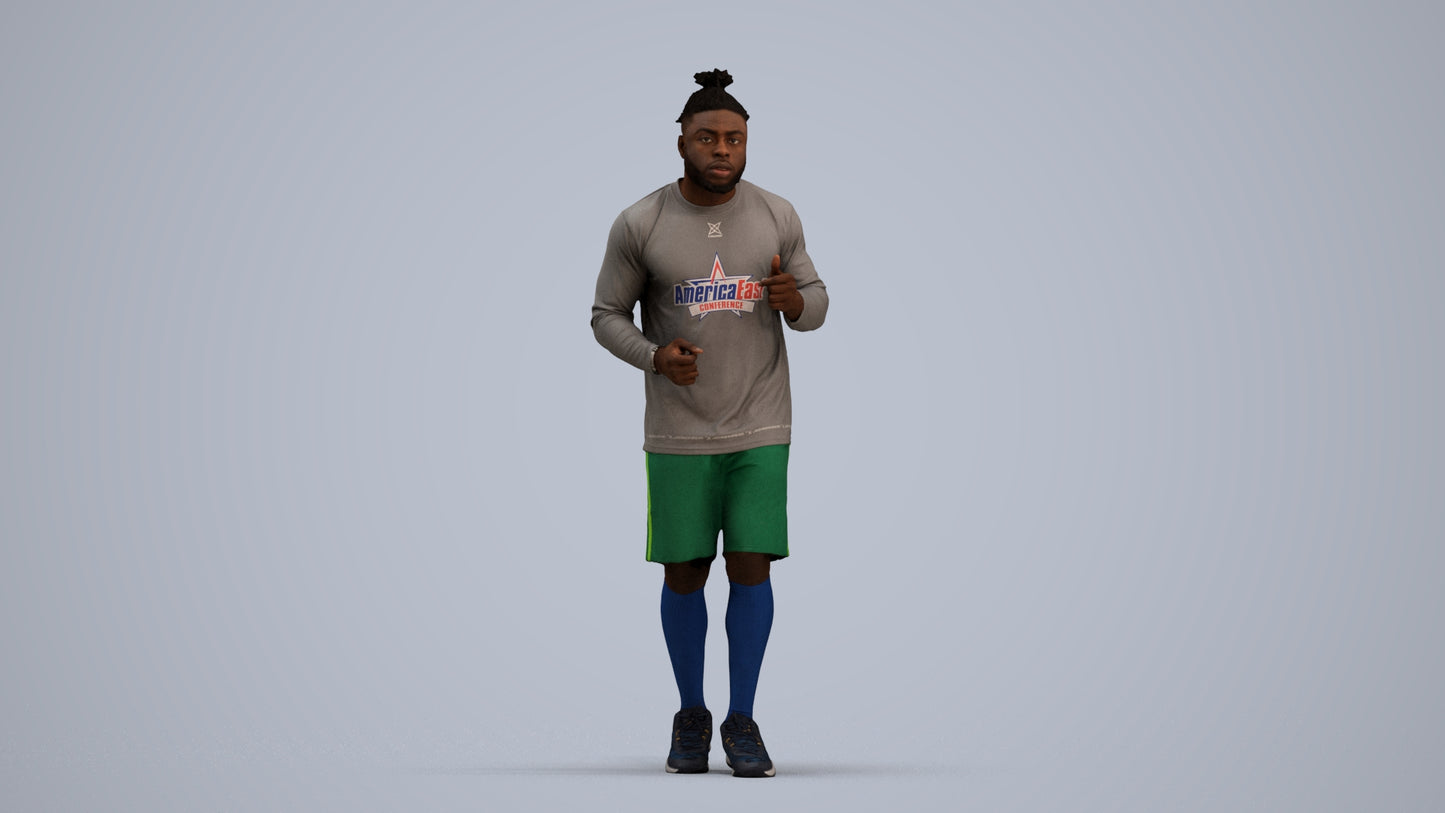 scanned 3D man sport, photogrammetry people for Enscape and V-Ray, standing pose render