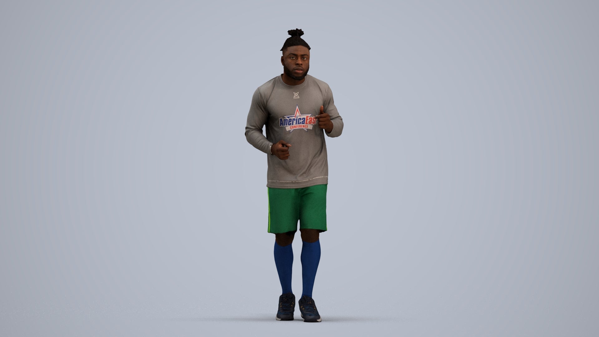 scanned 3D man sport, photogrammetry people for Enscape and V-Ray, standing pose render