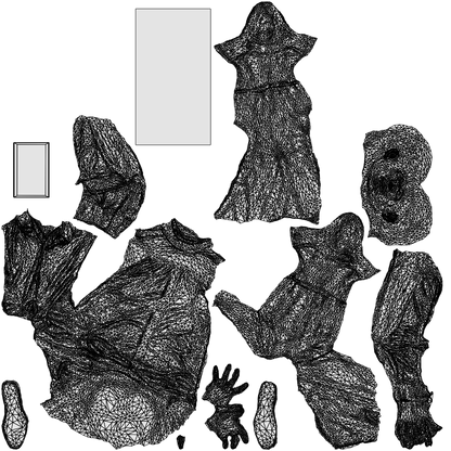 3D scanned man business, photorealistic archviz people for Enscape and SketchUp, wireframe top-down view