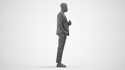 realistic 3D people man formal formalaffairs, render-ready for V-Ray and Corona, FBX OBJ, wireframe side view