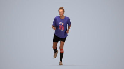 3D scanned woman sport, photorealistic archviz people for Enscape and SketchUp, top-down view render
