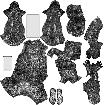 scanned 3D man casual sitting, photogrammetry people for Enscape and V-Ray, wireframe top-down view