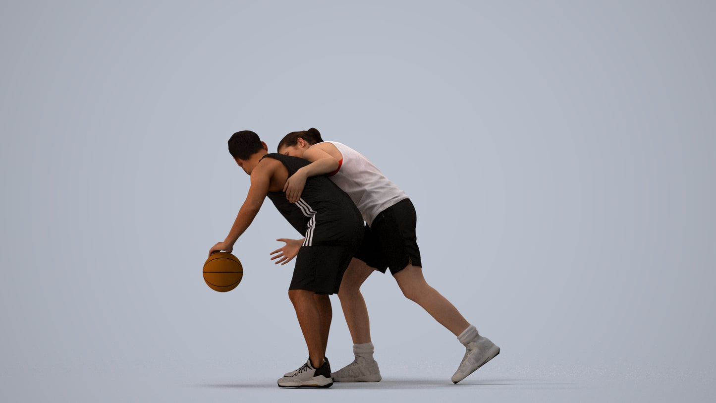 3D scanned man sport, photorealistic archviz people for Enscape and SketchUp, three-quarter view render