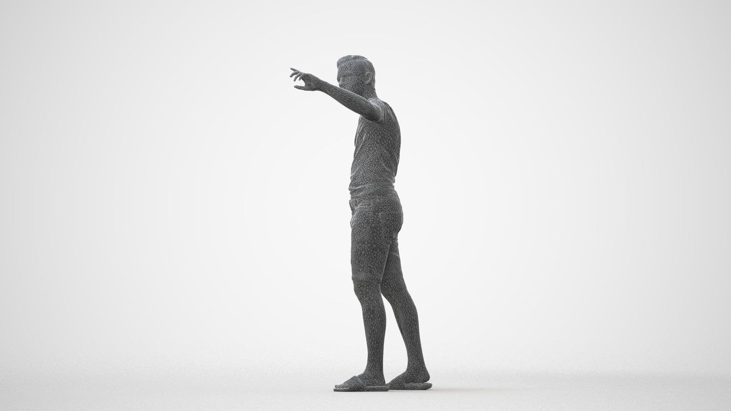 3D scanned boy kids casual, photorealistic archviz people for Enscape and SketchUp, square thumbnail