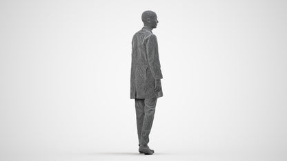 realistic 3D man medical, scanned archviz people for Blender and 3ds Max, wireframe side view