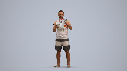 realistic 3D people man standing, render-ready for V-Ray and Corona, FBX OBJ, standing pose render