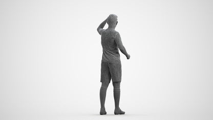 realistic 3D human boy sport, archviz people FBX OBJ for Blender, wireframe front view