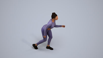 realistic 3D people woman sport, render-ready for V-Ray and Corona, FBX OBJ, back view render